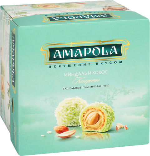 

Конфеты вафельные глазированные Amapola Миндаль и кокос 100 г