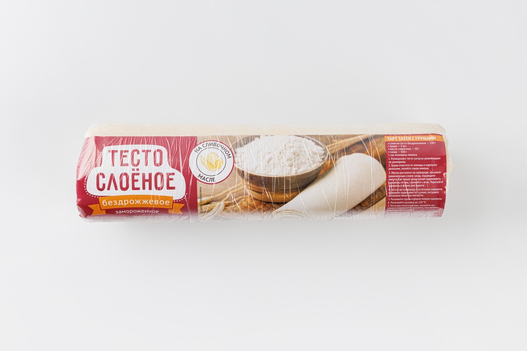 

Тесто замороженное ВкусВилл слоеное бездрожжевое на сливочном масле 500 г