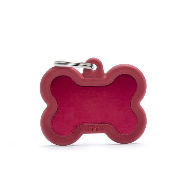 My Family Адресник Косточка красная с контуром 40*35мм