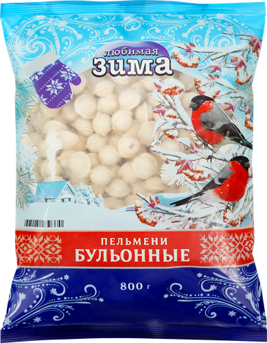 

Пельмени Любимая зима Бульонные, категория В 800 г