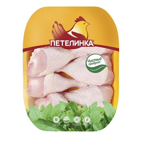 Голень цыпленка-бройлера Петелинка с кожей охлажденная вес