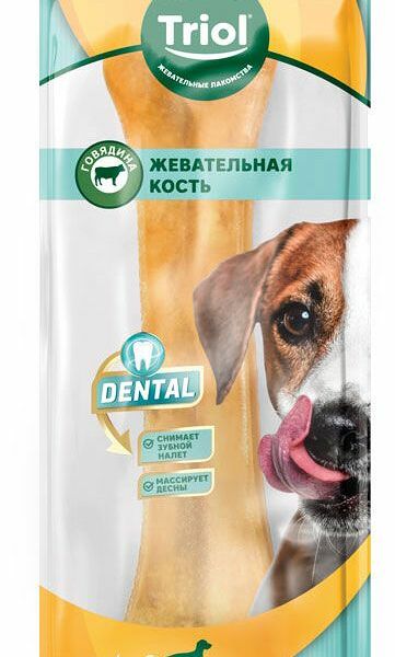 Лакомство для собак Triol Dental Кость из жил 20 см 150 г