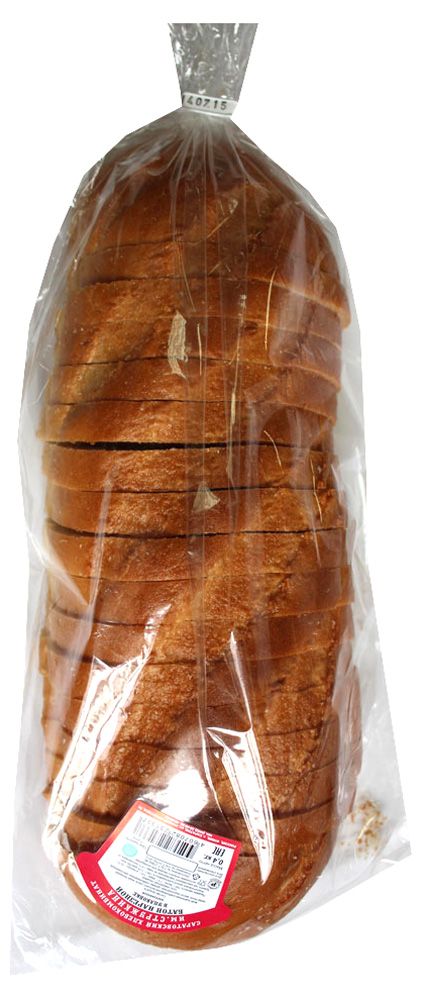 

Батон Саратовский Хлебокомбинат имени Стружкина новый нарезной в нарезке 400 г