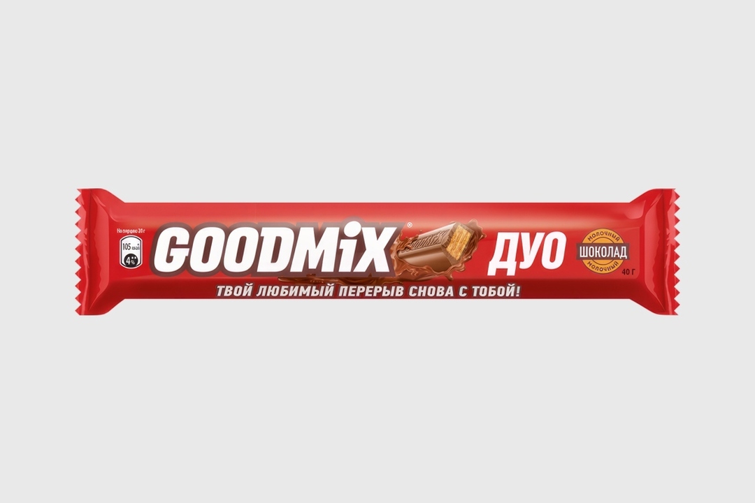 

Шоколадный батончик Goodmix Дуо Original молочный шоколад с хрустящей вафлей 40 г