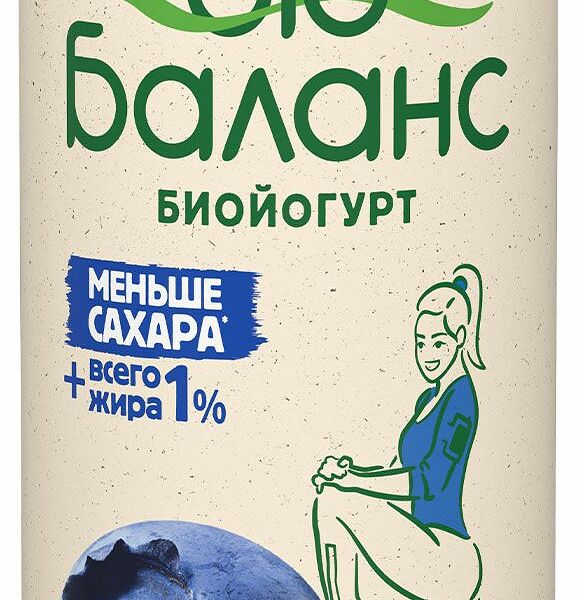 Биойогурт питьевой Черника-злаки 1% ТМ Bio Баланс 270 г