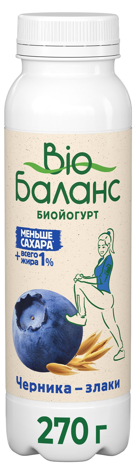 

Биойогурт питьевой Bio Баланс Черника-злаки 1% 270 г