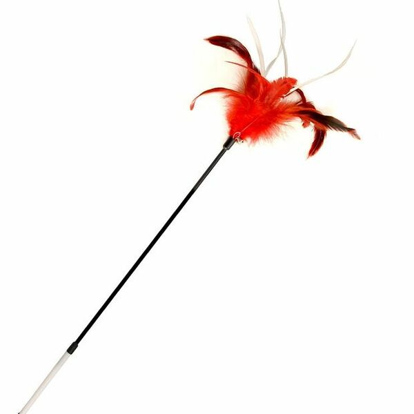 Удочка-дразнилка для кошек Triol c перьями, цвет в ассортименте