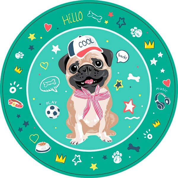 Набор бумажных тарелок ND Play Собачки на зеленом 23см 6шт