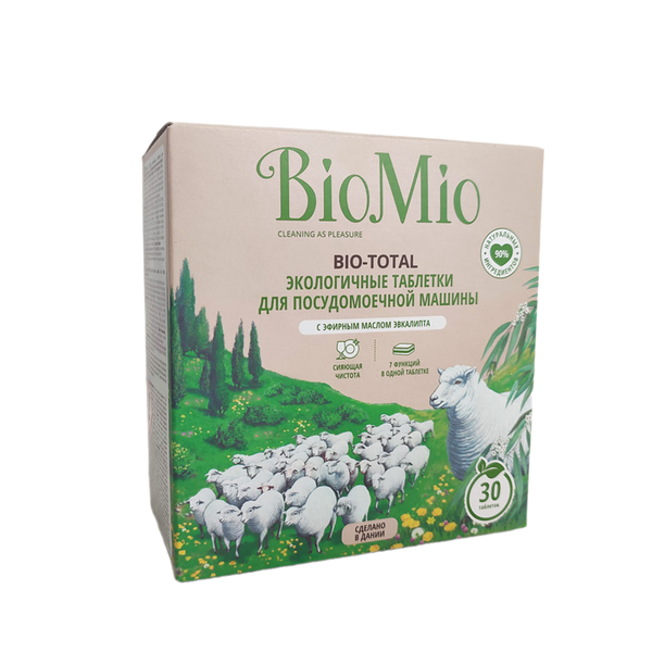 Таблетки для посудомоечных машин Biomio Bio-Total с маслом эвкалипта 30шт, 650 г