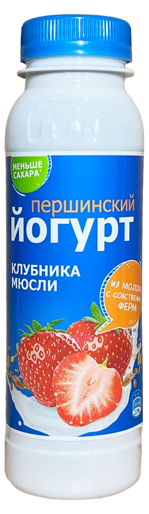 

Йогурт питьевой Першинское Клубника-Мюсли 2.5% 270 г