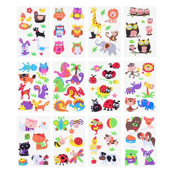 Набор наклеек декоративных Fntastic, 22x12,5 см, пева, животные, 12 дизайнов