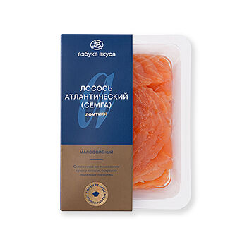Лосось Азбука вкуса (семга) малосоленый, ломтики 200г, Россия