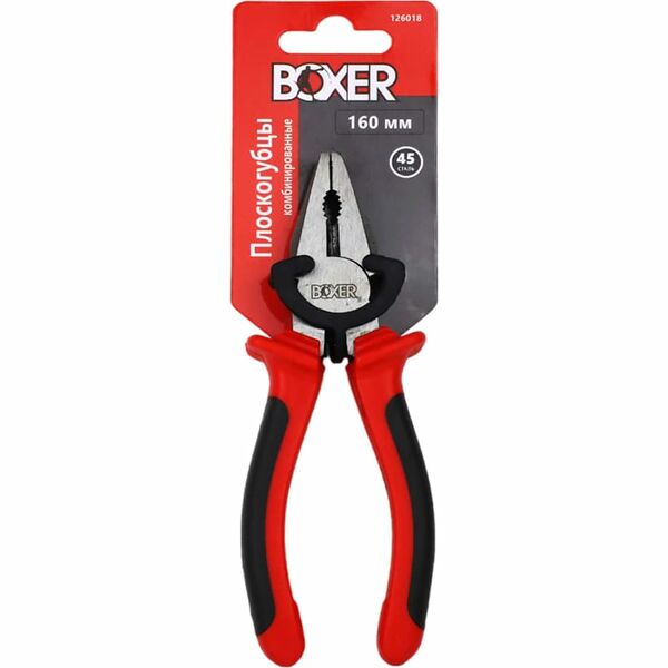 Плоскогубцы комбинированные BOXER 20см, с двухкомпонентными рукоятками, Арт. 126020