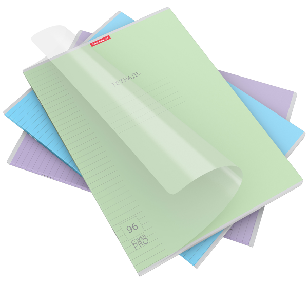 Тетрадь общая ErichKrause Классика CoverPrо с пластиковой обложкой в линейку А4, 96 л в ассортименте 1 шт