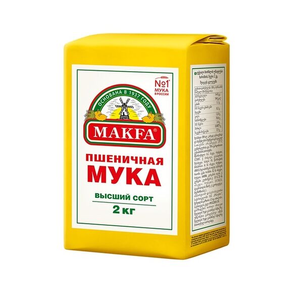 Мука пшеничная Makfa высший сорт, 2кг