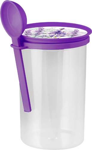 

Банка Полимербыт Lavender для сыпучих продуктов с ложкой 0.7 л