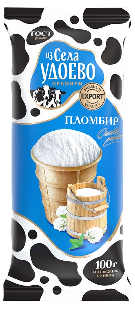 

Мороженое Из села Удоево пломбир в вафельном стаканчике 100 г
