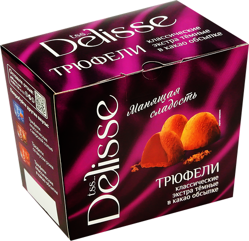 Конфеты Delisse Трюфель классический extra dark в какао обсыпке