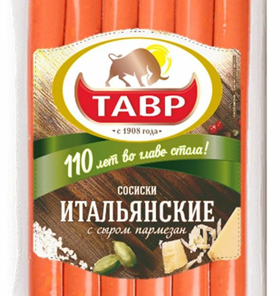 Сосиски Тавр Итальянские с сыром пармезан 350 г