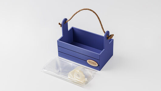 Бокс ящик деревянный подарочный малый синий