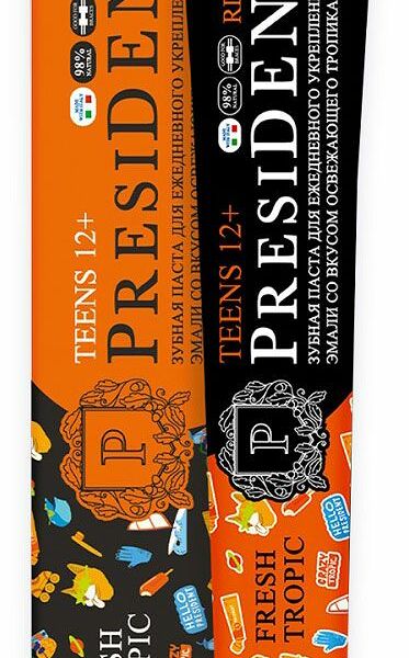 Зубная паста President для детей с 12-ти лет fresh tropic 70 г