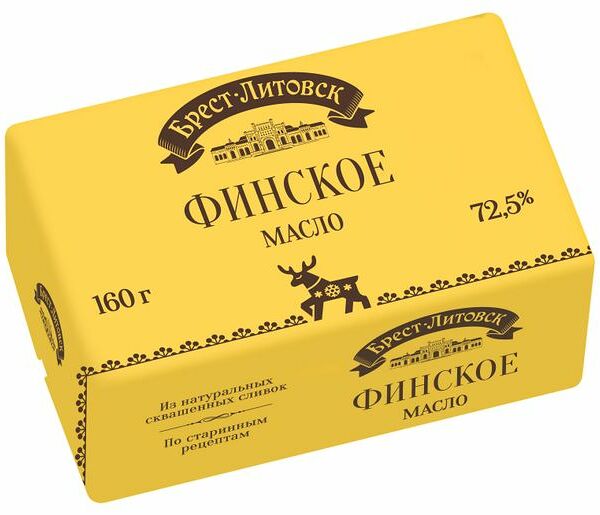 Масло кислосливочное Брест-Литовск Финское 72.5%, 160г