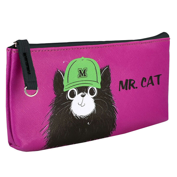 Пенал школьный Кот в кепке Феникс+, 20x7,5x2 см, искусственная кожа, цифровая печать, без наполнения