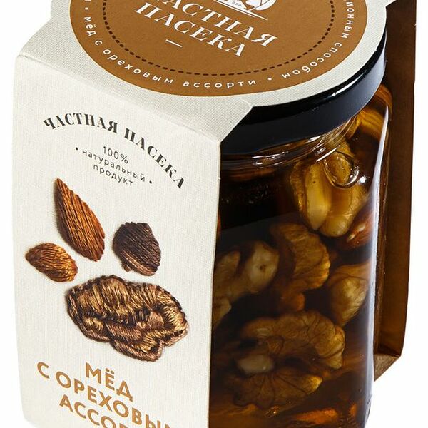Мед Частная Пасека Ореховое ассорти цветочный, 225г
