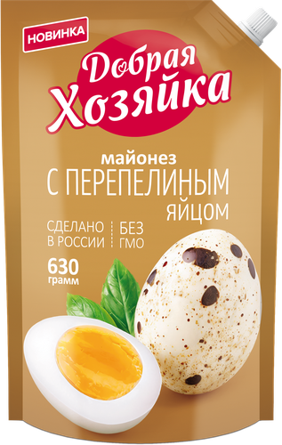 

Майонез Добрая хозяйка с перепелиным яйцом 50.5% дой-пак 630 г