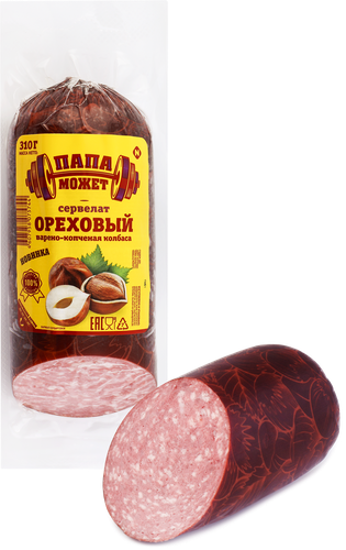 

Колбаса Папа может Сервелат Ореховый варено-копченая 310 г