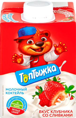 

Коктейль молочный Топтыжка Клубника со сливками 3.2% без змж 500 г