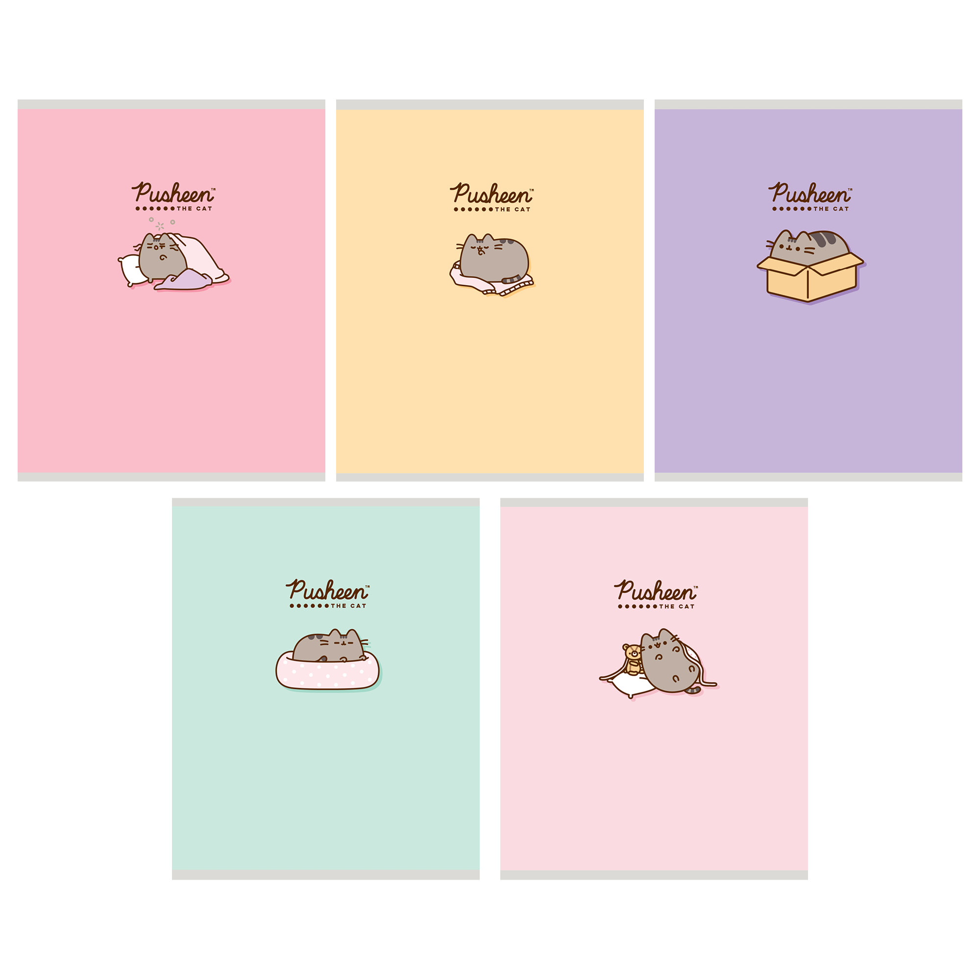 

Тетрадь PUSHEEN А5, 48 листов, в клетку, на скрепке, Арт. PS22/5, в ассортименте