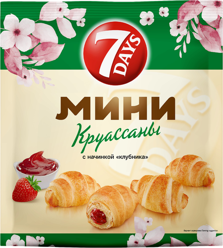 

Мини круассаны 7 Days с начинкой клубника 265 г