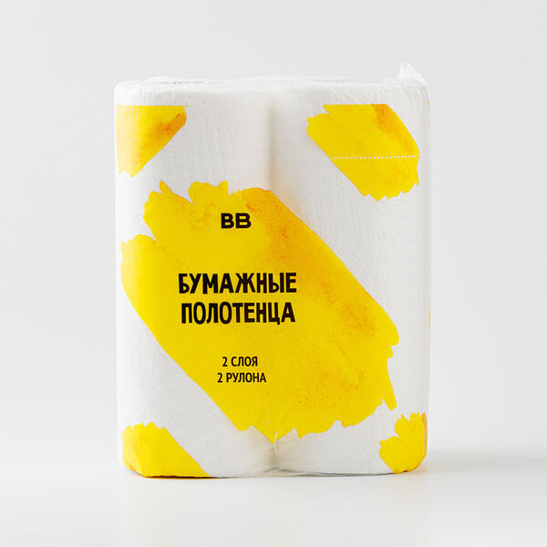 Полотенца бумажные 2 слоя, 2 рулона