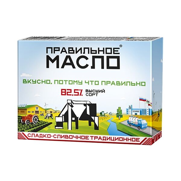 Масло сладко-сливочное Правильное Масло традиционное 82,5%