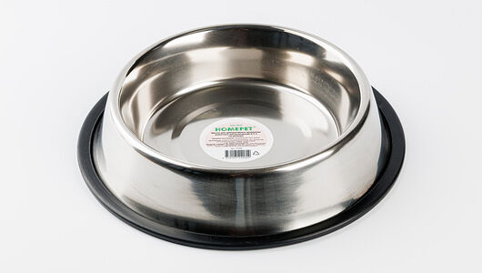 Миска для домашних животных металлическая на резинке Homepet, 700 мл