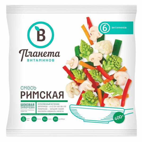 Смесь овощная Планета Витаминов Римская быстрозамороженная 400 г