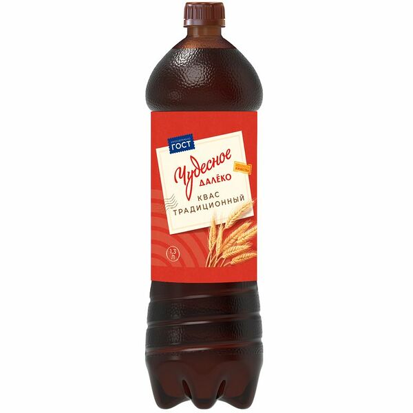 Квас Чудесное далёко Традиционный фильтрованный пастеризованный, 1.3л