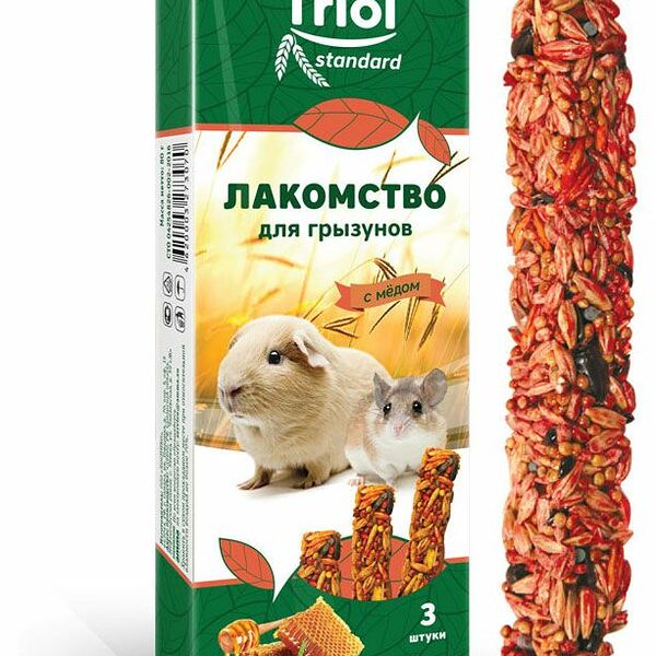 Лакомство Triol для грызунов с медом, 3 шт.