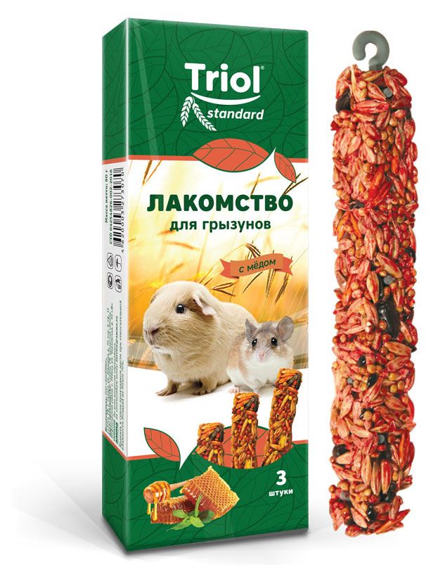 

Лакомство Triol для грызунов с медом, 3 шт. 80 г