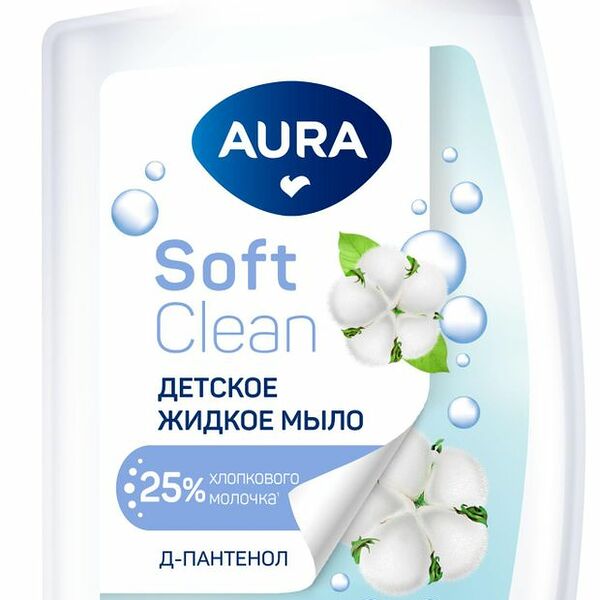 Мыло жидкое Aura Soft Clean Хлопок и Д-пантенол 500 мл