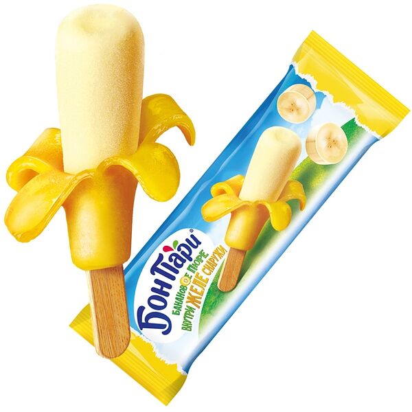 Фруктовый десерт Nestle Бон Пари с ароматом банана, замороженный, 45г