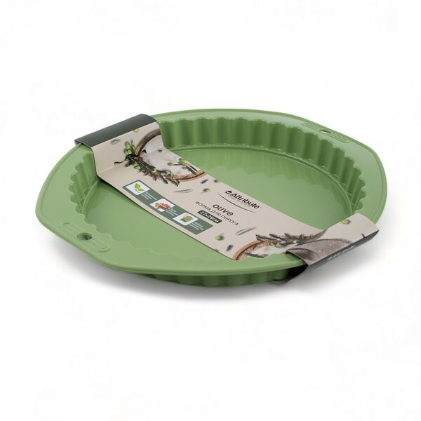 Форма для пирога Attribute Olive с волнистым краем, 27х29 см, силикон