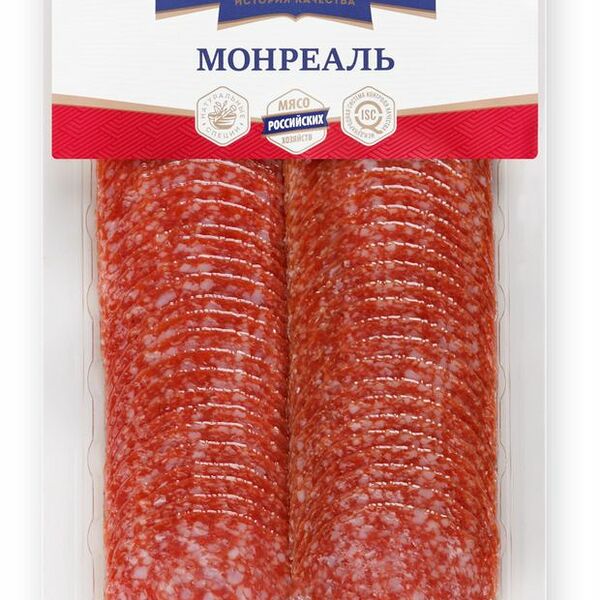 Колбаса сырокопчёная салями Монреаль БахрушинЪ полусухая, нарезка 100 г