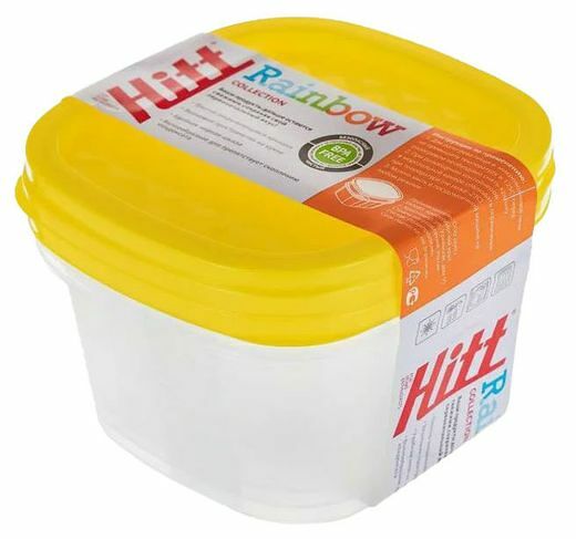 Набор контейнеров для заморозки Hitt Квадратные, 1,55 л х 3 шт