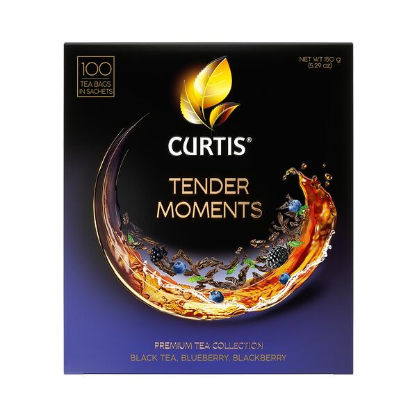 Чай черный Curtis Tender Moments c черникой,ежевикой и мятой 100пак 150г