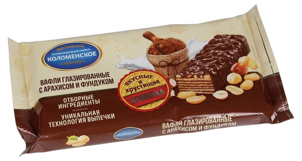 

Вафли глазированные Коломенское с арахисом и фундуком 160 г