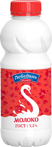 

Молоко пастеризованное ЛебедяньМолоко 3.2% без змж 450 г