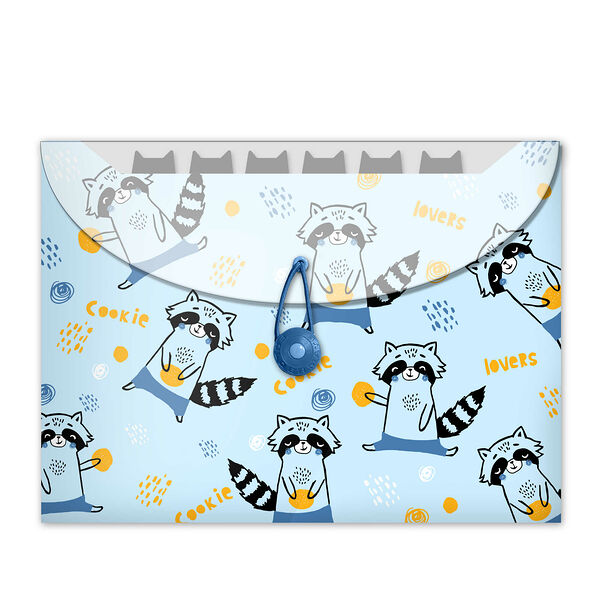 Папка для школьных тетрадей Феникс+ Еноты пластиковая, формат А4, 500 мкм, полноцветный дизайн