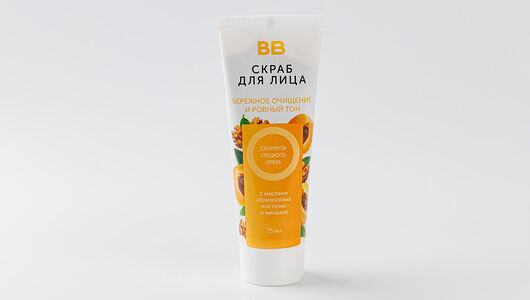 Скраб для лица ВкусВилл с маслами абрикосовых косточек и миндаля 75мл